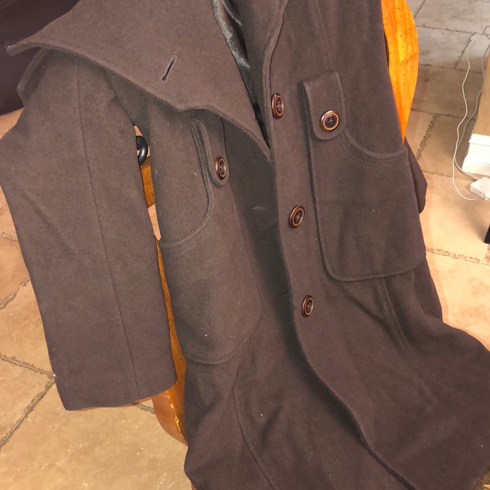 Mackage brown pea coat size small